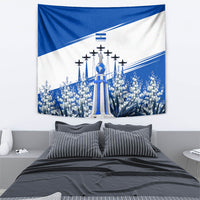 El Salvador Divine Savior Monument Tapestry Flor De Izote Coat Of Arms Fighter Jets Art