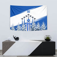 El Salvador Divine Savior Monument Tapestry Flor De Izote Coat Of Arms Fighter Jets Art
