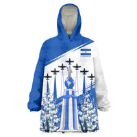 El Salvador Divine Savior Monument Wearable Blanket Hoodie Flor De Izote Coat Of Arms Fighter Jets Art