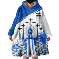 El Salvador Divine Savior Monument Wearable Blanket Hoodie Flor De Izote Coat Of Arms Fighter Jets Art