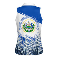 El Salvador Divine Savior Monument Women Sleeveless Polo Shirt Flor De Izote Coat Of Arms Fighter Jets Art