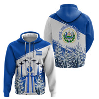 El Salvador Divine Savior Monument Zip Hoodie Flor De Izote Coat Of Arms Fighter Jets Art