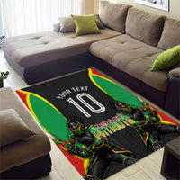 Personalized St Kitts And Nevis Patriots Area Rug Caribbean Cricket Player Graphic Art