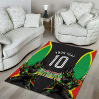 Personalized St Kitts And Nevis Patriots Area Rug Caribbean Cricket Player Graphic Art