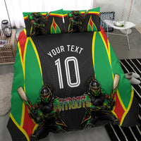 Personalized St Kitts And Nevis Patriots Bedding Set Caribbean Cricket Player Graphic Art