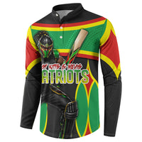 Personalized St Kitts And Nevis Patriots Button Sweatshirt Caribbean Cricket Player Graphic Art