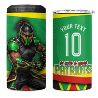 Personalized St Kitts And Nevis Patriots 4 in 1 Can Cooler Tumbler Caribbean Cricket Player Graphic Art