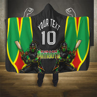 Personalized St Kitts And Nevis Patriots Hooded Blanket Caribbean Cricket Player Graphic Art