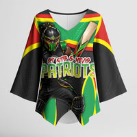 Personalized St Kitts And Nevis Patriots Kimono Sleeve Blouse Caribbean Cricket Player Graphic Art
