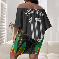 Personalized St Kitts And Nevis Patriots Off Shoulder Short Dress Caribbean Cricket Player Graphic Art