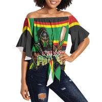Personalized St Kitts And Nevis Patriots Off Shoulder Wrap Waist Top Caribbean Cricket Player Graphic Art