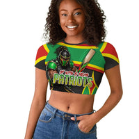 Personalized St Kitts And Nevis Patriots Raglan Cropped T shirt Caribbean Cricket Player Graphic Art