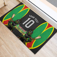 Personalized St Kitts And Nevis Patriots Rubber Doormat Caribbean Cricket Player Graphic Art