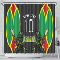 Personalized St Kitts And Nevis Patriots Shower Curtain Caribbean Cricket Player Graphic Art