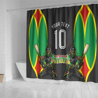 Personalized St Kitts And Nevis Patriots Shower Curtain Caribbean Cricket Player Graphic Art