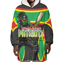 Personalized St Kitts And Nevis Patriots Wearable Blanket Hoodie Caribbean Cricket Player Graphic Art
