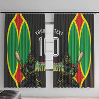 Personalized St Kitts And Nevis Patriots Window Curtain Caribbean Cricket Player Graphic Art
