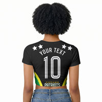 Personalized St Kitts And Nevis Patriots Cricket Raglan Cropped T shirt Dynamic Player Celebration Team Pride