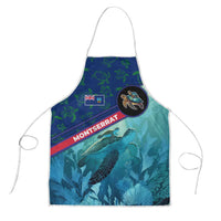 Montserrat Apron with Sea Turtle Illustration Blue Underwater Ocean Design - Wonder Print Shop