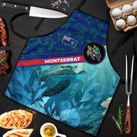 Montserrat Apron with Sea Turtle Illustration Blue Underwater Ocean Design - Wonder Print Shop
