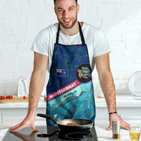 Montserrat Apron with Sea Turtle Illustration Blue Underwater Ocean Design - Wonder Print Shop
