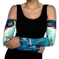 Montserrat Arm Sleeves with Sea Turtle Illustration Blue Underwater Ocean Design - Wonder Print Shop
