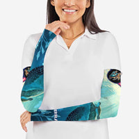 Montserrat Arm Sleeves with Sea Turtle Illustration Blue Underwater Ocean Design - Wonder Print Shop