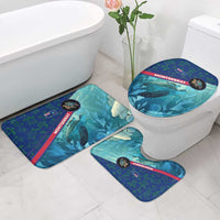Montserrat Bathroom Set with Sea Turtle Illustration Blue Underwater Ocean Design - Wonder Print Shop