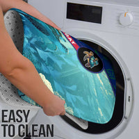 Montserrat Bathroom Set with Sea Turtle Illustration Blue Underwater Ocean Design - Wonder Print Shop