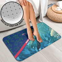 Montserrat Bathroom Set with Sea Turtle Illustration Blue Underwater Ocean Design - Wonder Print Shop