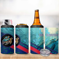 Montserrat 4 in 1 Can Cooler Tumbler with Sea Turtle Illustration Blue Underwater Ocean Design - Wonder Print Shop