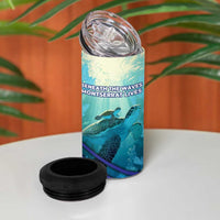 Montserrat 4 in 1 Can Cooler Tumbler with Sea Turtle Illustration Blue Underwater Ocean Design - Wonder Print Shop