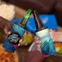 Montserrat 4 in 1 Can Cooler Tumbler with Sea Turtle Illustration Blue Underwater Ocean Design - Wonder Print Shop