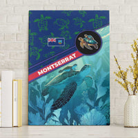 Montserrat Canvas Wall Art with Sea Turtle Illustration Blue Underwater Ocean Design - Wonder Print Shop