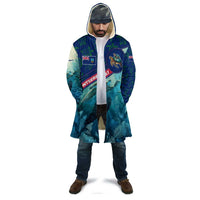 Montserrat Cloak with Sea Turtle Illustration Blue Underwater Ocean Design - Wonder Print Shop