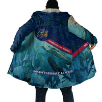 Montserrat Cloak with Sea Turtle Illustration Blue Underwater Ocean Design - Wonder Print Shop