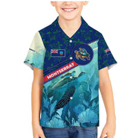 Montserrat Family Matching Mermaid Dress and Hawaiian Shirt with Sea Turtle Illustration Blue Underwater Ocean Design - Wonder Print Shop