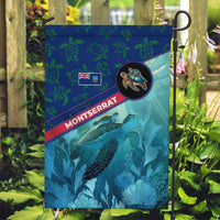 Montserrat Garden Flag with Sea Turtle Illustration Blue Underwater Ocean Design - Wonder Print Shop