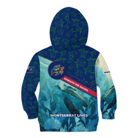 Montserrat Kid Hoodie with Sea Turtle Illustration Blue Underwater Ocean Design - Wonder Print Shop