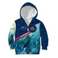Montserrat Kid Hoodie with Sea Turtle Illustration Blue Underwater Ocean Design - Wonder Print Shop