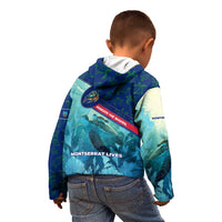 Montserrat Kid Hoodie with Sea Turtle Illustration Blue Underwater Ocean Design - Wonder Print Shop