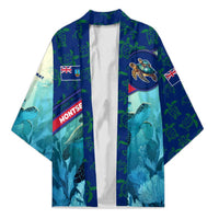 Montserrat Kimono with Sea Turtle Illustration Blue Underwater Ocean Design - Wonder Print Shop