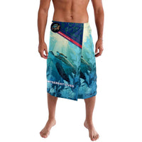 Montserrat Lavalava with Sea Turtle Illustration Blue Underwater Ocean Design - Wonder Print Shop