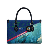 Montserrat Leather Bag with Sea Turtle Illustration Blue Underwater Ocean Design - Wonder Print Shop