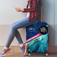 Montserrat Luggage Cover with Sea Turtle Illustration Blue Underwater Ocean Design - Wonder Print Shop