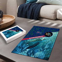 Montserrat Puzzle with Sea Turtle Illustration Blue Underwater Ocean Design - Wonder Print Shop