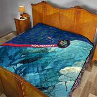 Montserrat Quilt with Sea Turtle Illustration Blue Underwater Ocean Design - Wonder Print Shop