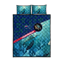 Montserrat Quilt Bed Set with Sea Turtle Illustration Blue Underwater Ocean Design - Wonder Print Shop