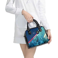 Montserrat Shoulder Handbag with Sea Turtle Illustration Blue Underwater Ocean Design - Wonder Print Shop
