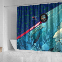 Montserrat Shower Curtain with Sea Turtle Illustration Blue Underwater Ocean Design - Wonder Print Shop